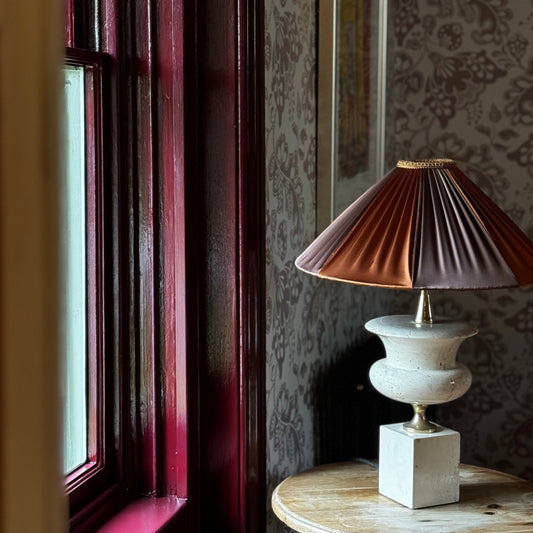 The Stripy Shade - Bronze & Brown Pleated Lampshade