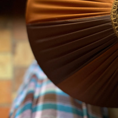 The Stripy Shade - Bronze & Brown Pleated Lampshade