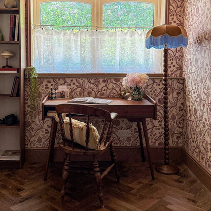The Stella Velvet Fringed Lampshade | Chocolate Brown & Blue