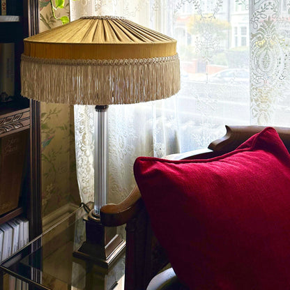 The Peggy Silk Fringed Lampshade in Gold