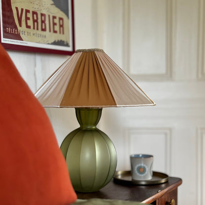 The Stripy Shade - Ivory & Gold Pleated Lampshade