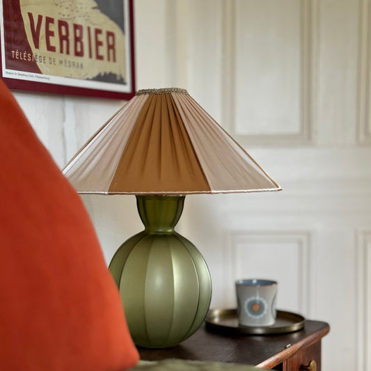 The Stripy Shade - Ivory & Gold Pleated Lampshade