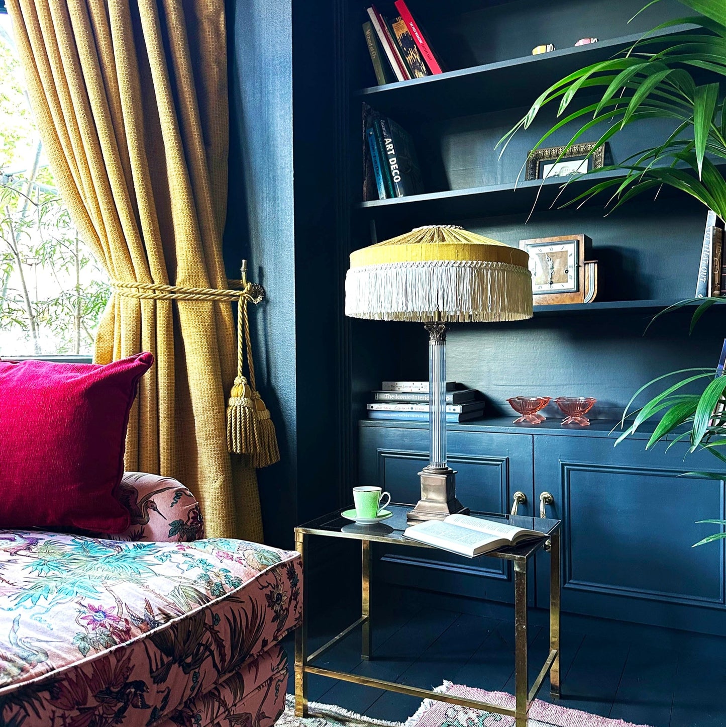 The Peggy Silk Fringed Lampshade in Gold