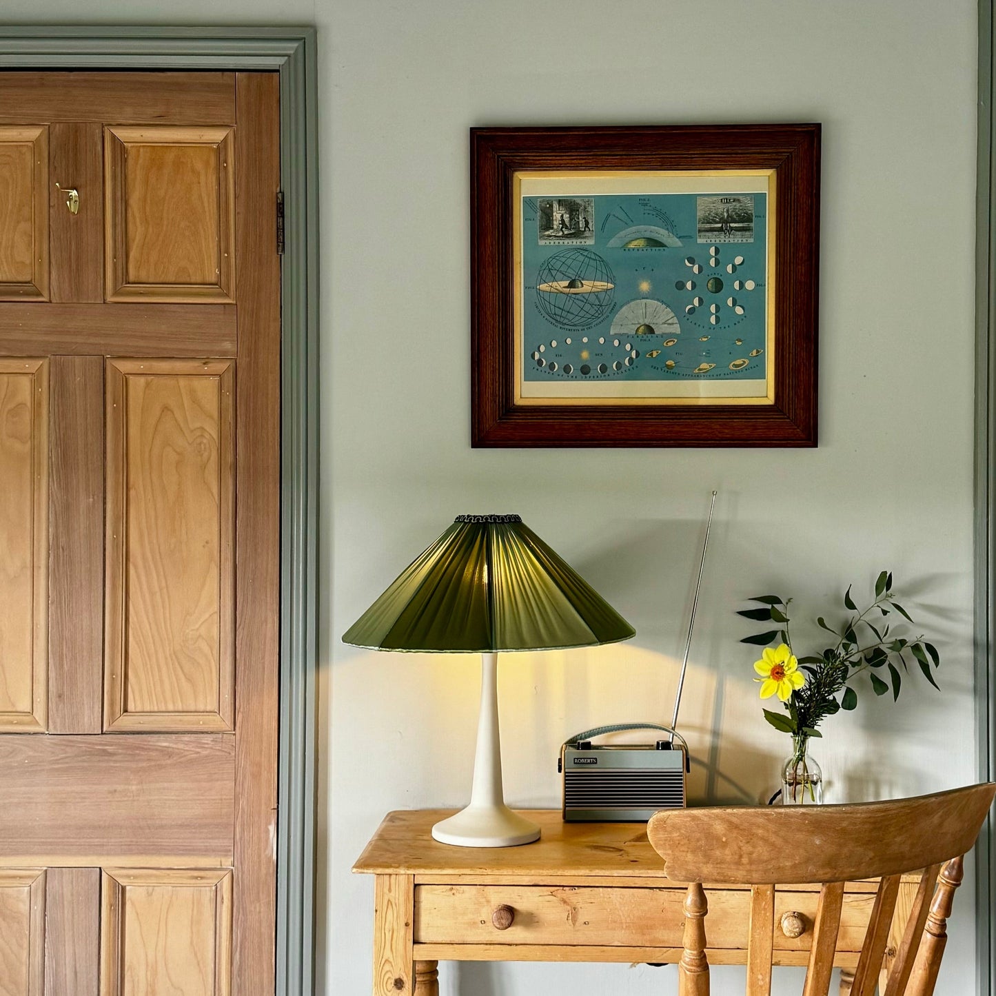 The Stripy Shade - Olive & Pistachio Pleated Lampshade