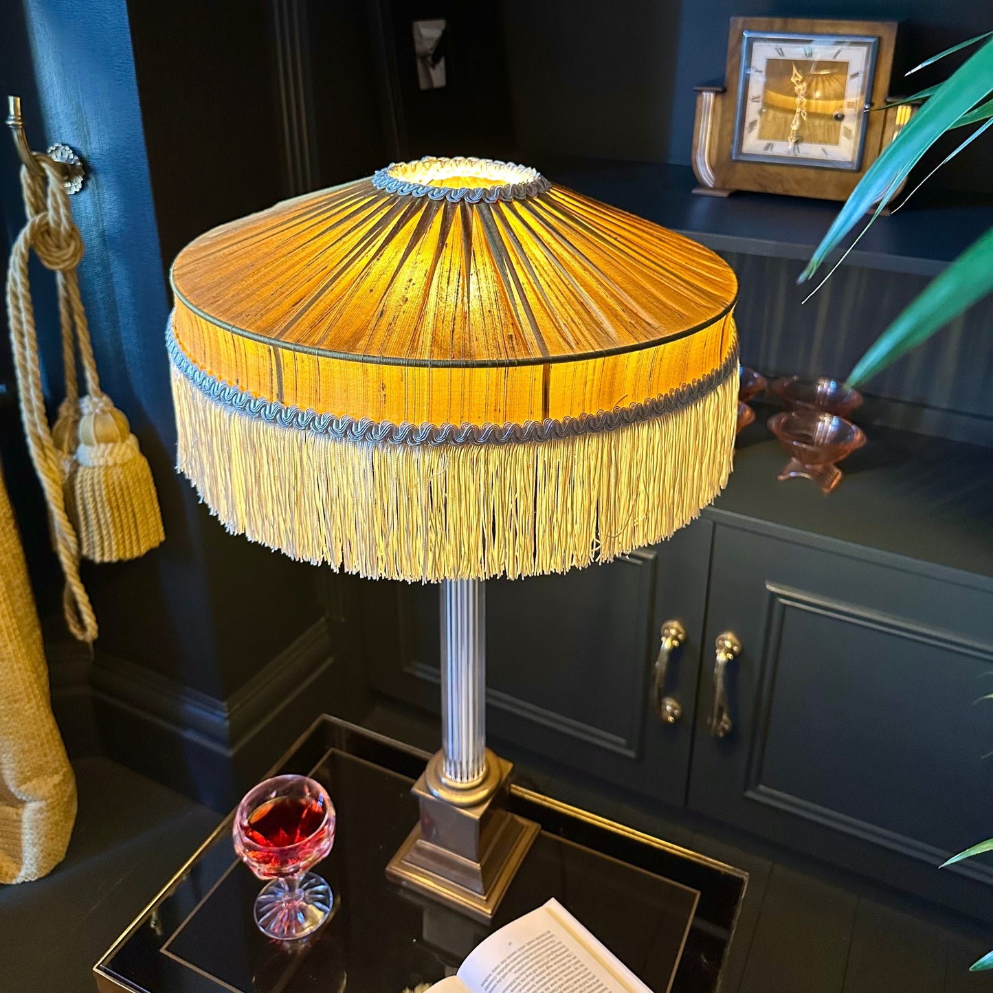 The Peggy Silk Fringed Lampshade in Gold