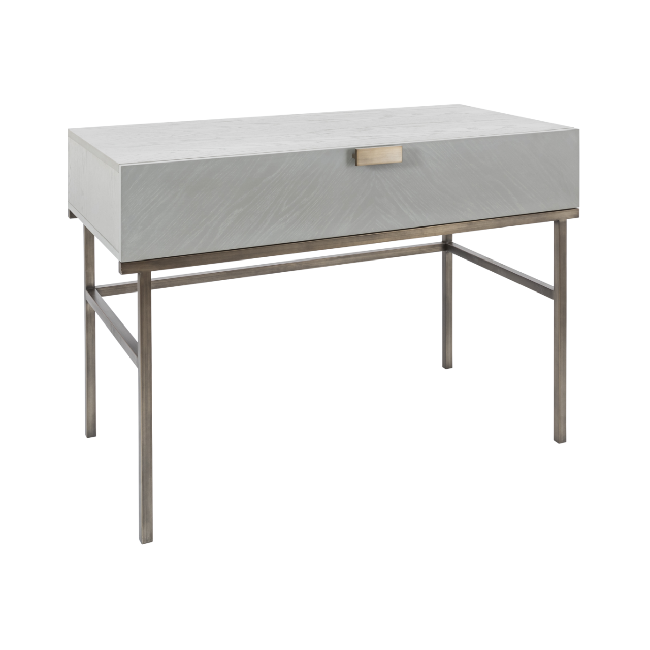 Shop the Lilly Dressing Table with Grey Oak finish and brass frame by Twenty10 Designs. Shop online today at www.nobleandnook.co.uk