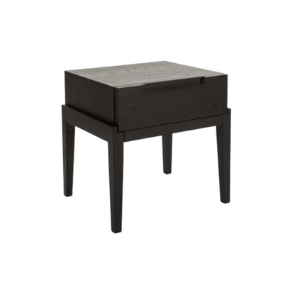 Shop the exquisite Orchid Single Drawer Bedside Table, presented in a rich and luxurious black by Twenty10 Designs. Shop online now at www.nobleandnook.co.uk