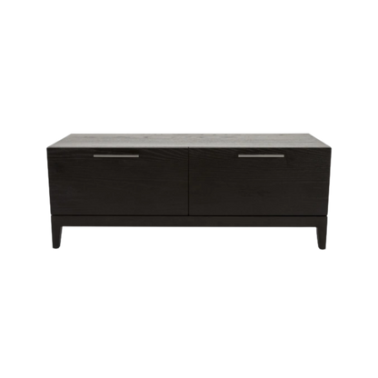Shop the luxury Peony TV Unit in Black Stained Oak with soft close drawers. This piece brings both functionality and elegance to your living space. Shop online today at www.nobleandnook.co.uk