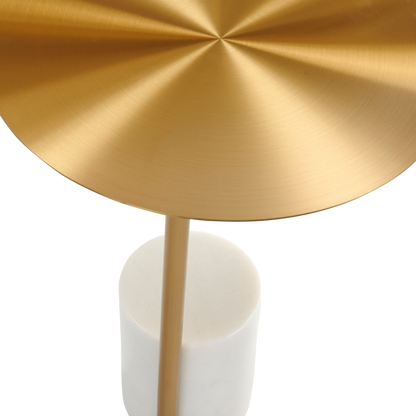 Shop the elegant Violet Lamp Table, a stylish and minimal design with a gold stainless steel top and white marble base. FREE UK MAINLAND DELIVERY. Shop online now at www.nobleandnook.co.uk