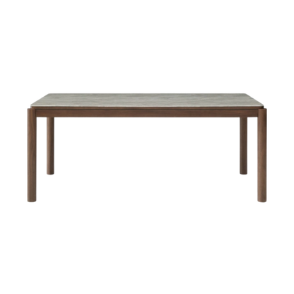 Shop the Willow Dining Table, tobacco walnut finish with a detailed marbled glass beige top. FREE UK MAINLAND DELIVERY. Shop online now at www.nobleandnook.co.uk