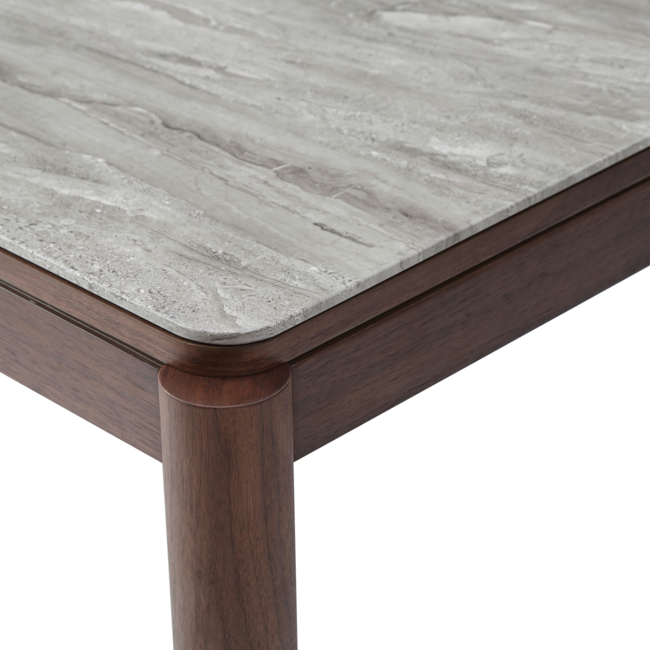 Shop the Willow Dining Table, tobacco walnut finish with a detailed marbled glass beige top. FREE UK MAINLAND DELIVERY. Shop online now at www.nobleandnook.co.uk
