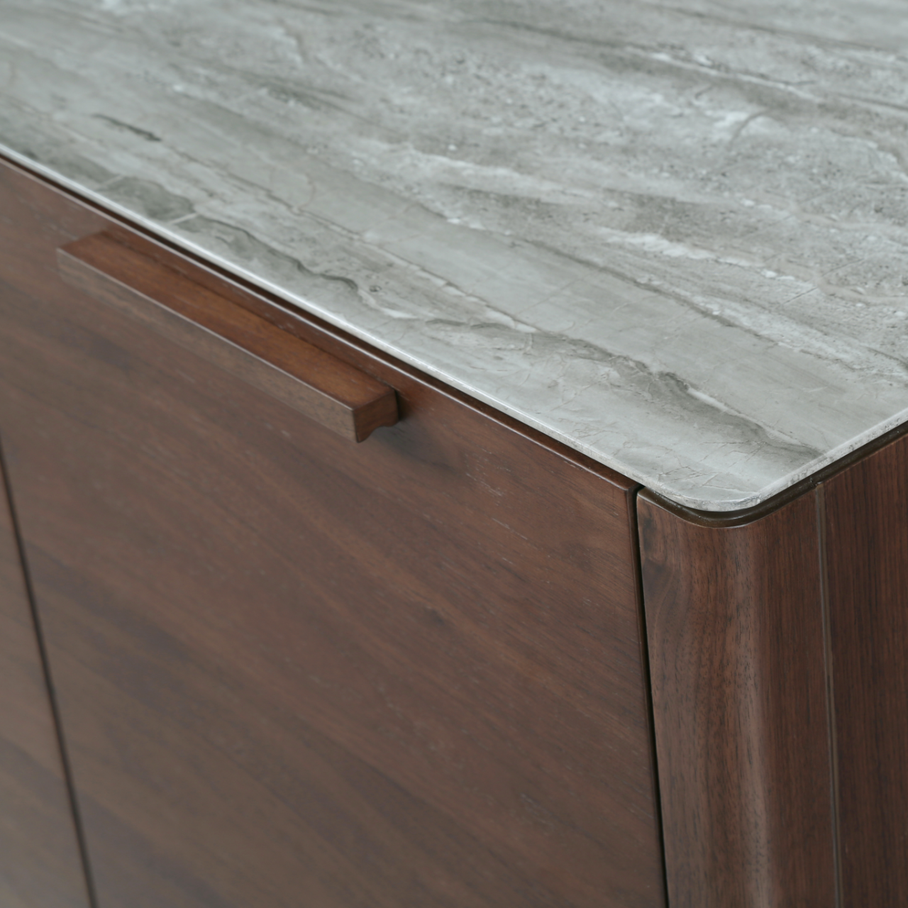Shop the Willow Walnut Sideboard, an exquisite marbled glass beige top. A stunning and contemporary addition to any living room. FREE UK Mainland Delivery. Shop online today at www.nobleandnook.co.uk